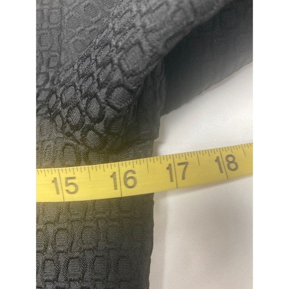 Clare & Tiffany Black Textured Fit & Flare Dress Bow Sleeves Size 16 - Picture 5 of 10